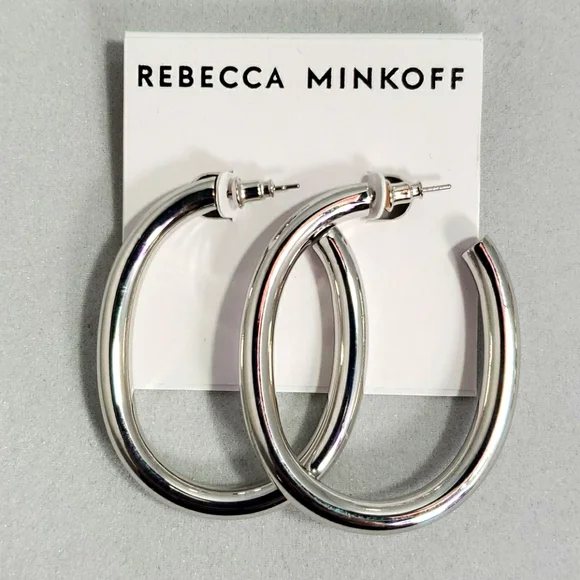 Rebecca Minkoff 2 pair of  gold and  silver hoop ear - Picture 2 of 4